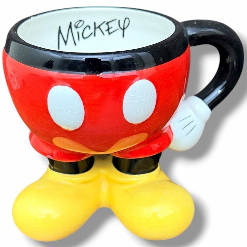 Disney Parks Ceramic Mickey Mouse Body Parts Pants Coffee Mug Original 12 oz